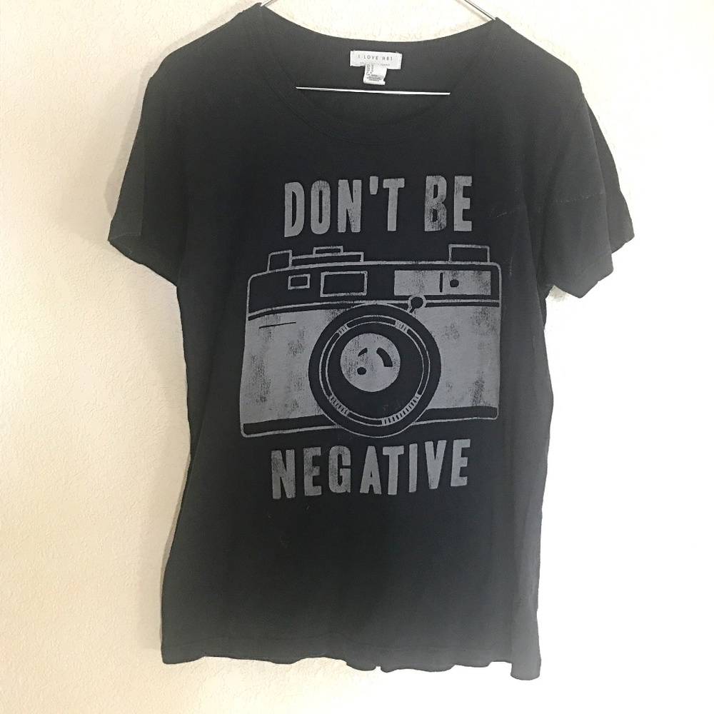 Vintage Style "Don't Be Negative" Distressed Tee